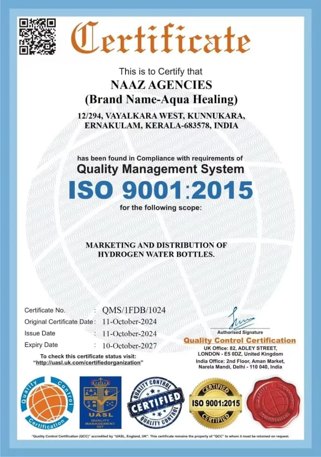 ISO 9001:2015 certificate